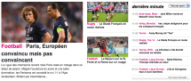 Capture d'écran de la page d'accueil du site France TV Sport.